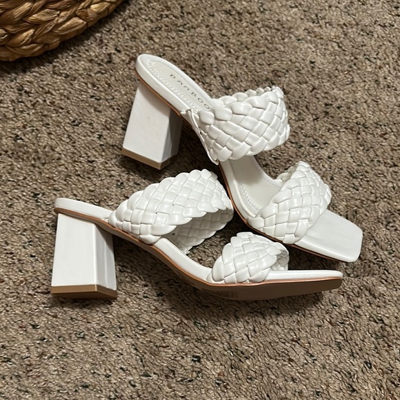 BAMBOO White Braided Heels - Picture 2 of 4